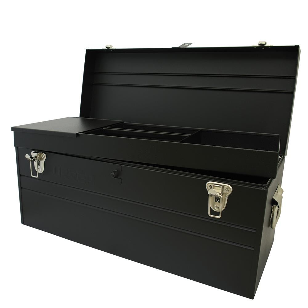 24.80-Inches W x 12.60-Inches H x 11.81-Inches D Black Steel Tool Box