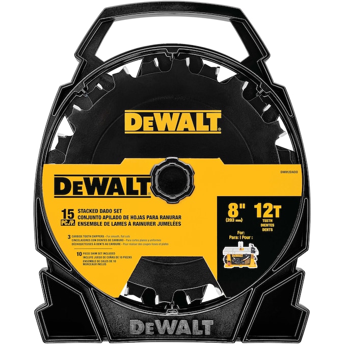 DEWALT 8-in 12-Tooth Fine Finish Carbide Dado Miter/Table Saw Blade