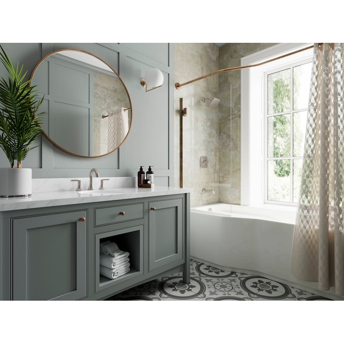 Pfister Vaneri Spot Defense Brushed Nickel 1-handle Single Function Square Bathtub and Shower Faucet Valve Included - Image 4