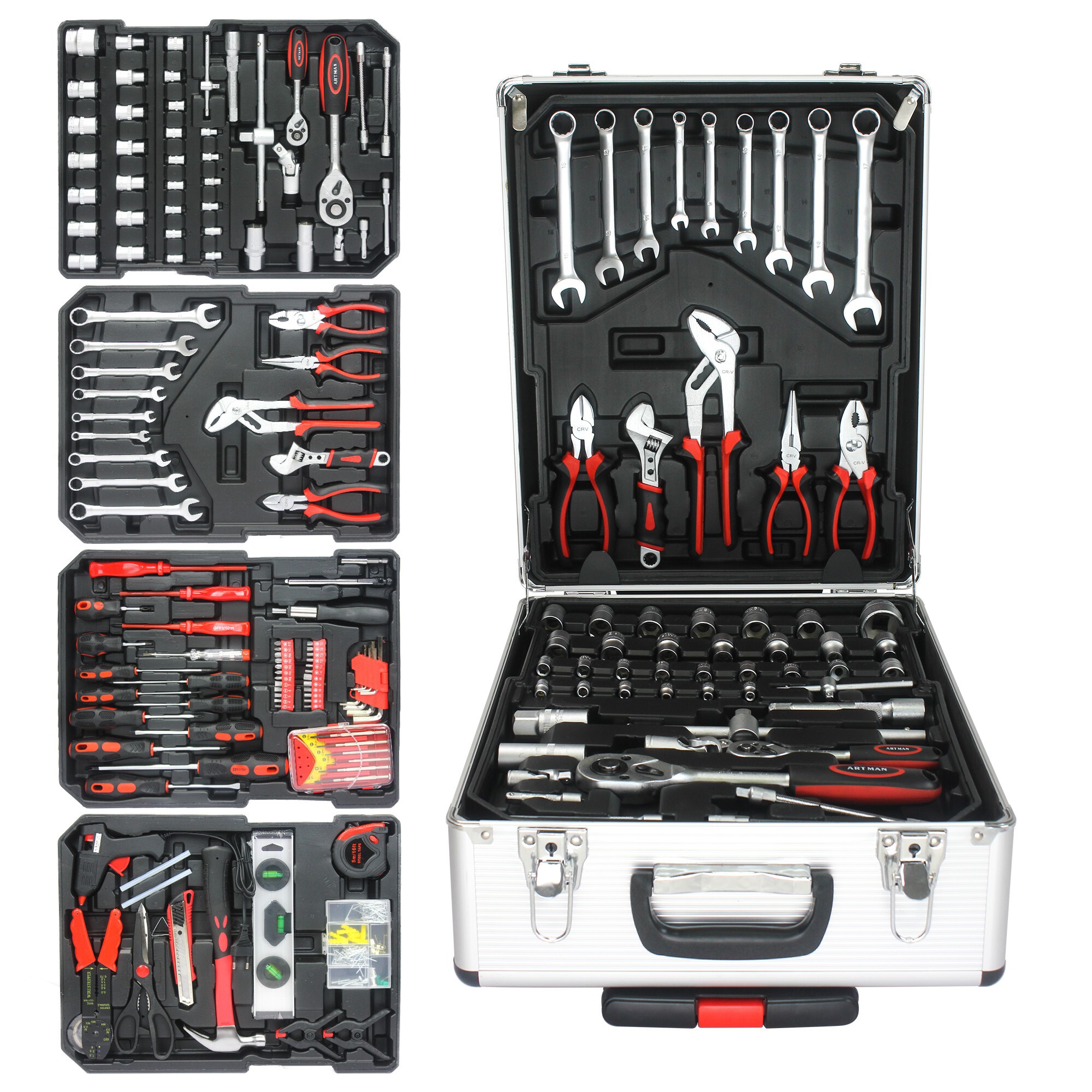 899 -Piece Metric Coated Mechanics Tool Set with Hard Case
