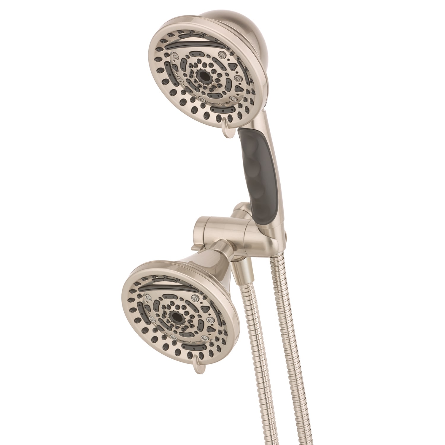 PowerMax 99.0 -Spray Brushed Nickel 4.5-in Round Dual/Combo High Pressure Shower Head 1.8 GPM