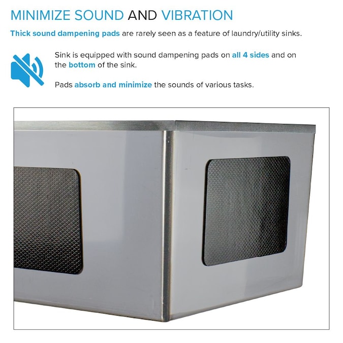 Transolid 22.1-in x 24-in 1-Basin Brushed Satin Freestanding Laundry Sink with Faucet - Image 11