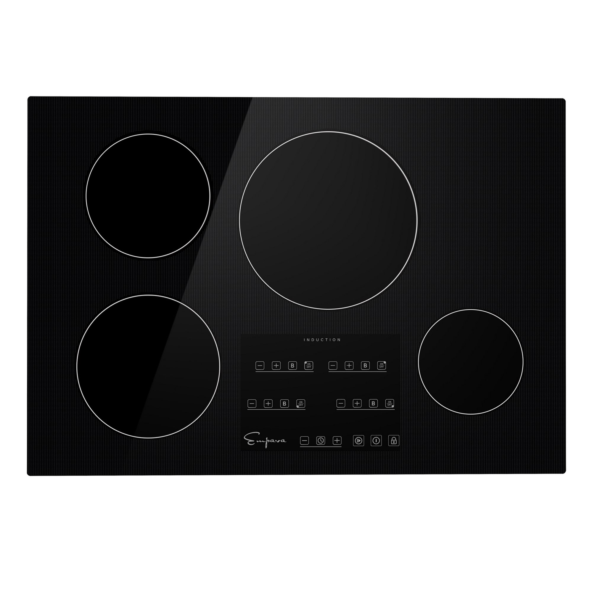 30-in 4 burners Black Induction Cooktop
