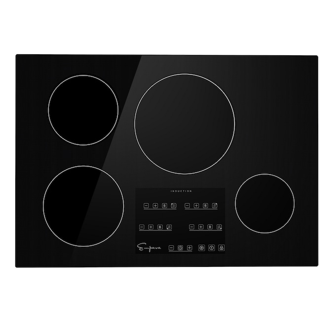 Empava 30-in 4 Burners Black Induction Cooktop with Bridge Element