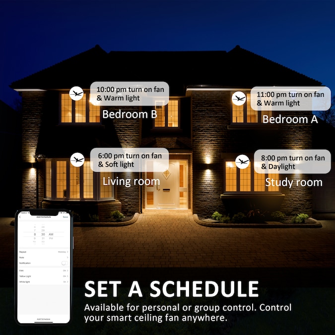 CARRO USA Voyager 52-in White Indoor/Outdoor Flush Mount Smart Ceiling Fan with Light and Remote (5-Blade) - Image 9