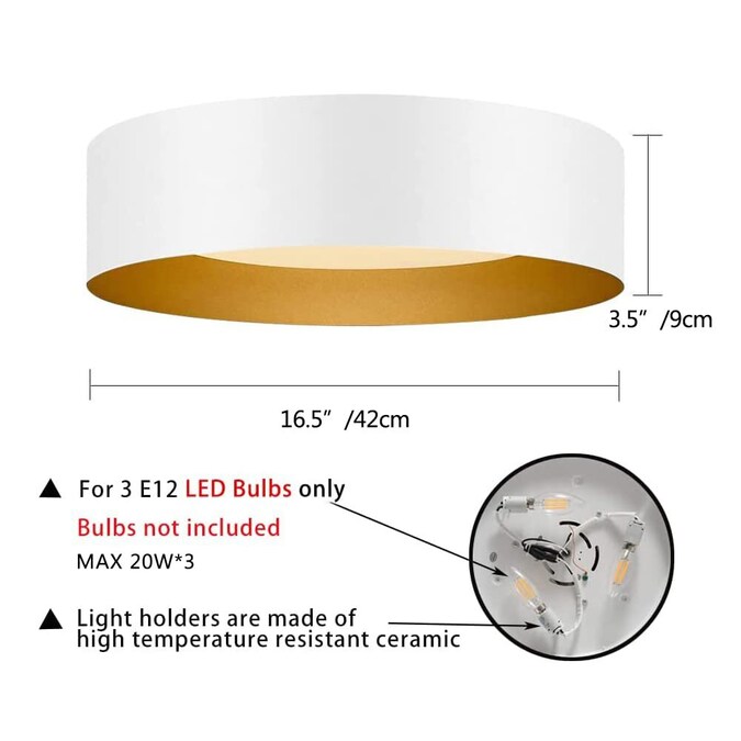 EDISLIVE Victor 3-Light White LED Flush Mount Light - Image 6