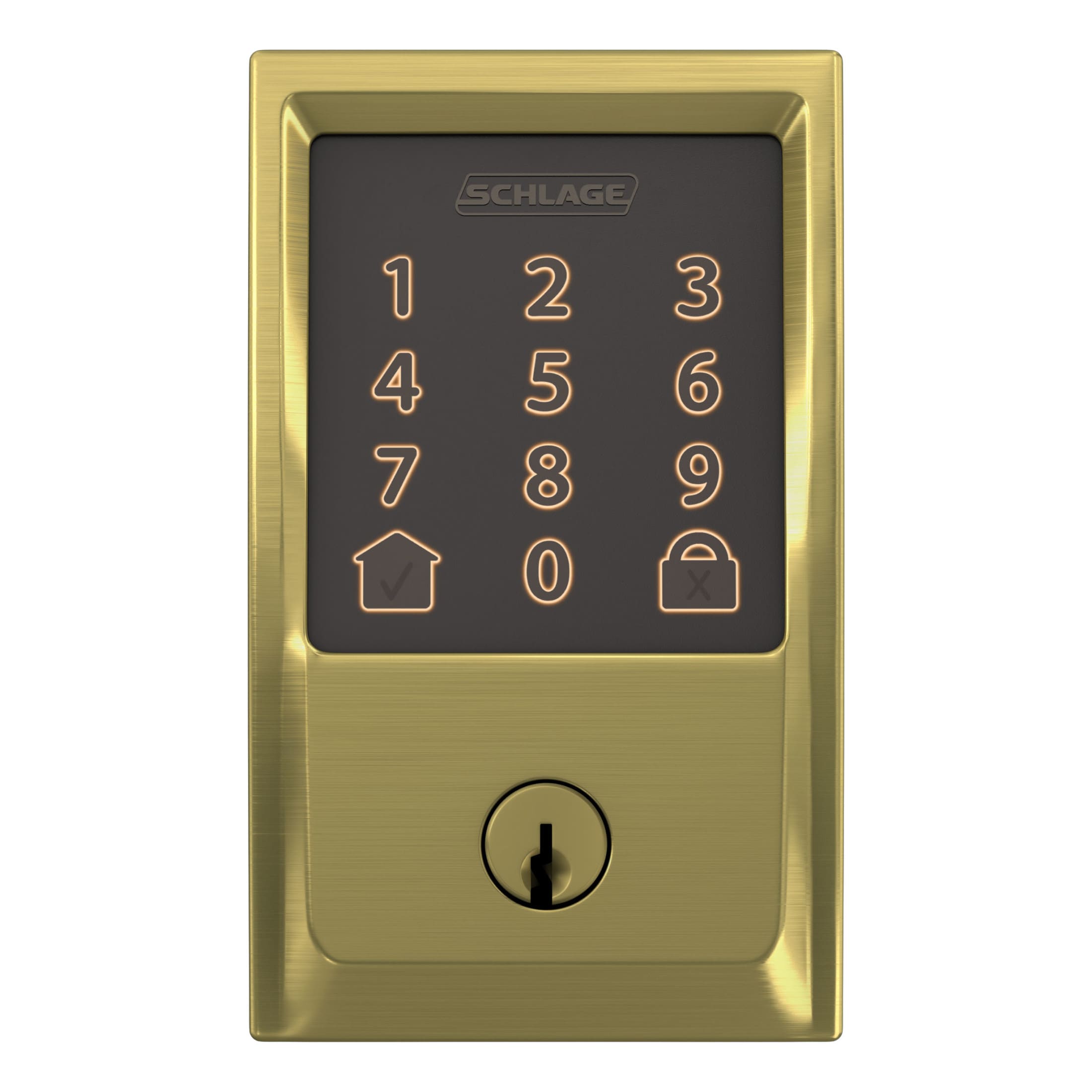 Encode Century Satin Brass Smart Lock Electronic Deadbolt with Wifi Bluetooth and Touchscreen Keypad - Image 13