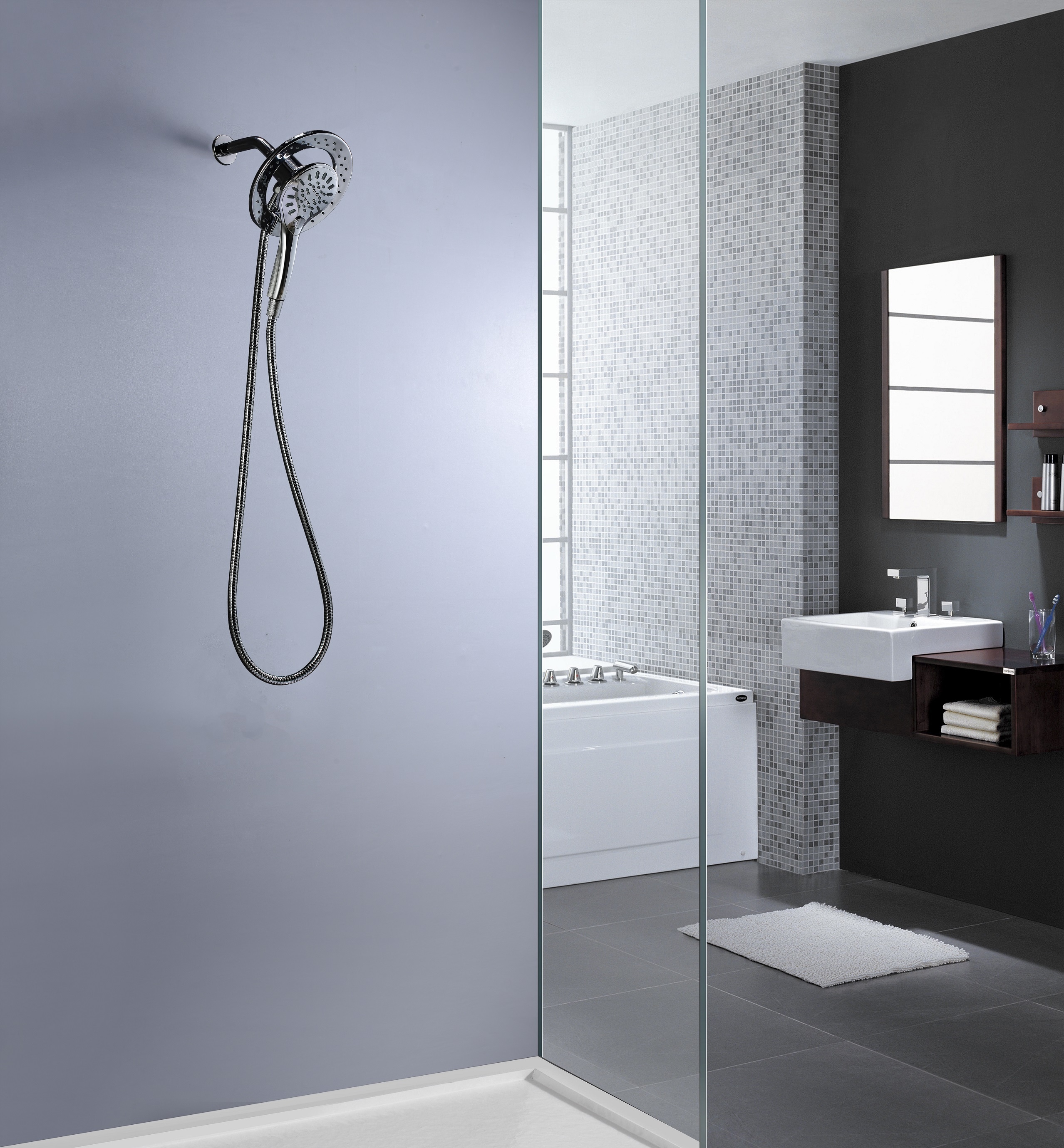 Valkyrie 3.0 -Spray Polished chrome 7.48-in Round Dual/Combo High Pressure Rain Shower Head 1.8 GPM - Image 4