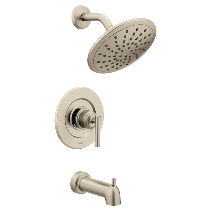 Moen Gibson Brushed Nickel 1-handle Single Function Round Bathtub and Shower Faucet (Valve Not Included)