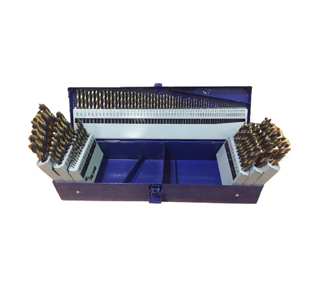 115 -Piece Assorted Black and gold coated HSS Jobber length Twist Drill Bit Set