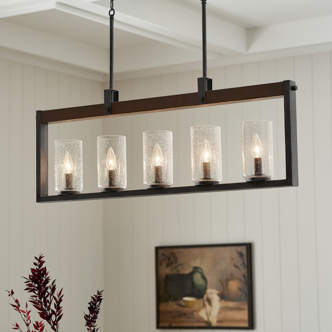 Kichler Barrington 5-Light Distressed Black Farmhouse Led; Dry rated Chandelier