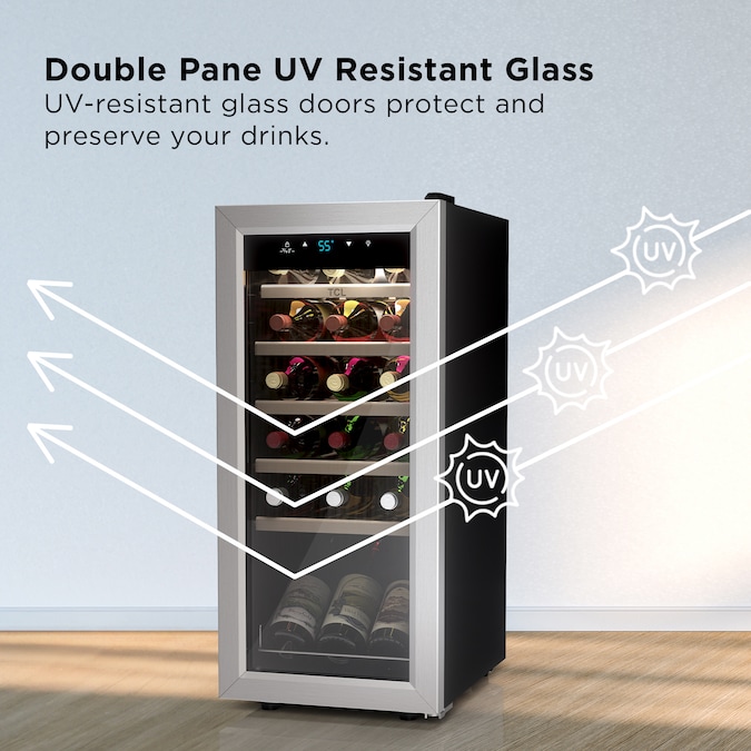 TCL 13.6-in W 18 -Bottles Stainless Steel Freestanding Indoor Wine Cooler - Image 2