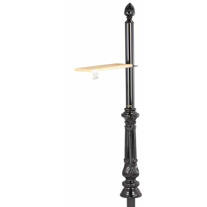 Vandalet Mailbox Co 5-ft Steel Mailbox Post with Mounting Board, Ground Mount Included - Gloss Black Finish