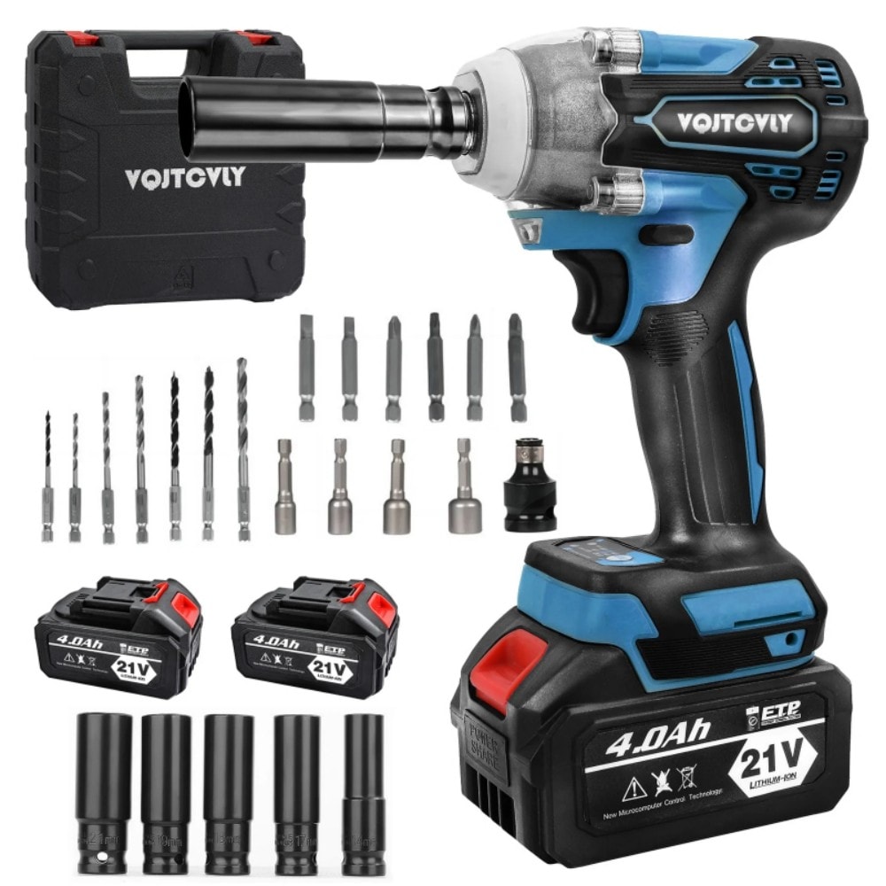 4-Amps 20-volt Variable Speed Brushless 1/2-in Drive Cordless Impact Wrench 2 batteries