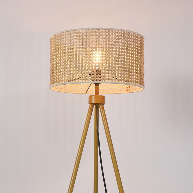 Globe Electric 60-in Faux Wood Shaded Floor Lamp - Image 8