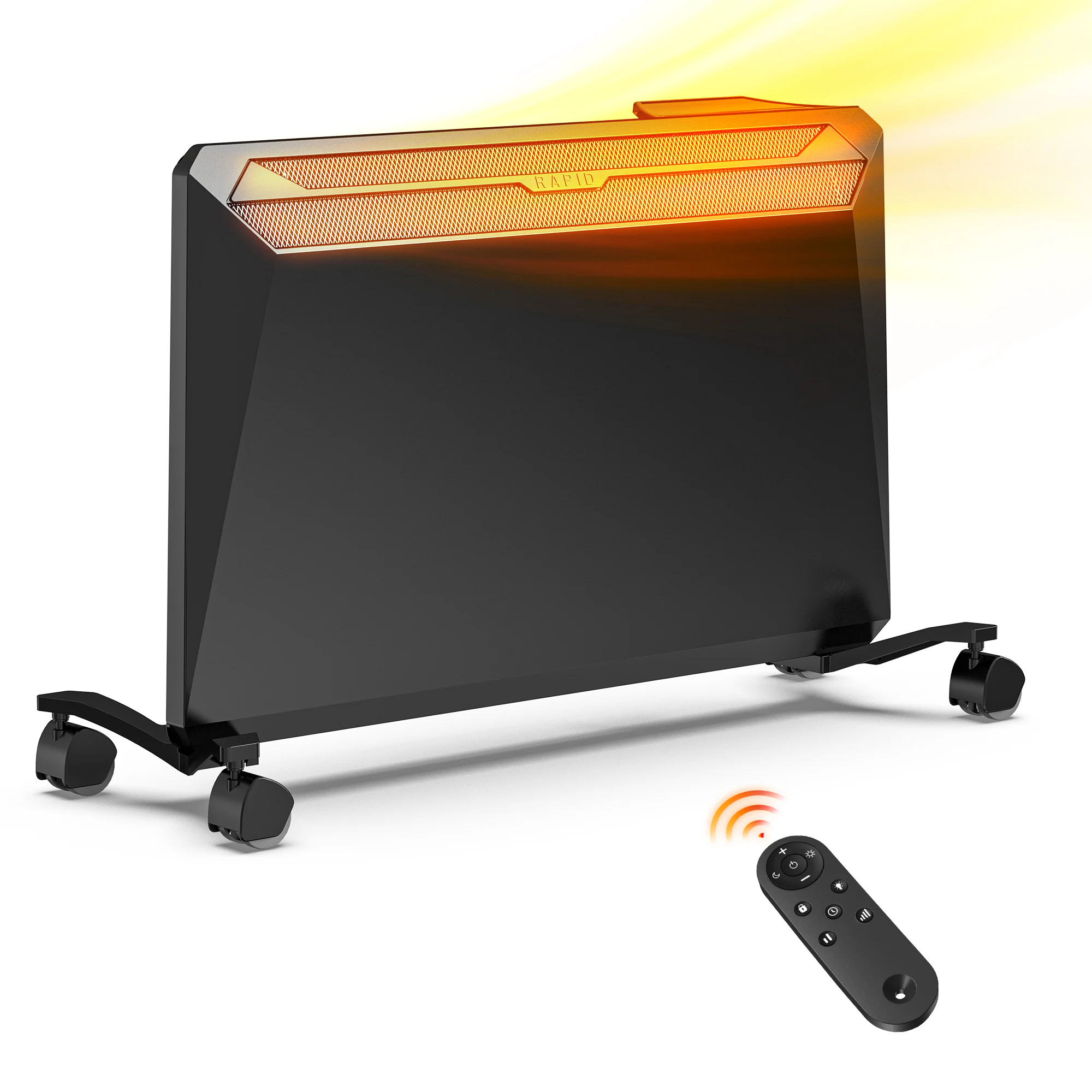 Up to 1500-Watt Convection Wall Mount Indoor Electric Space Heater with Thermostat and Remote Included