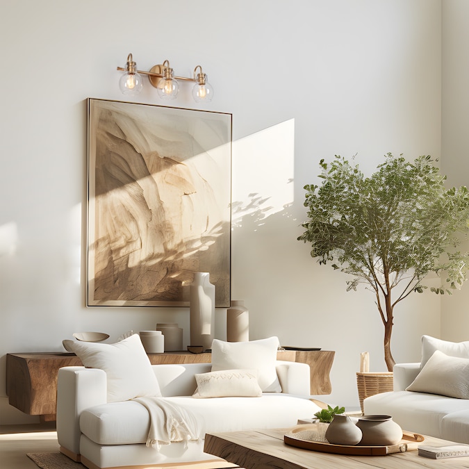 LNC Pursuit 22-in 3-Light Matte Gold LED Modern/Contemporary Vanity Light Bar - Image 5