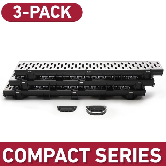 U.S. Trench Drain 10-ft L x 5-1/4-in W Outdoor Drainage Accessories- Channel Drain Kit 3-Pack