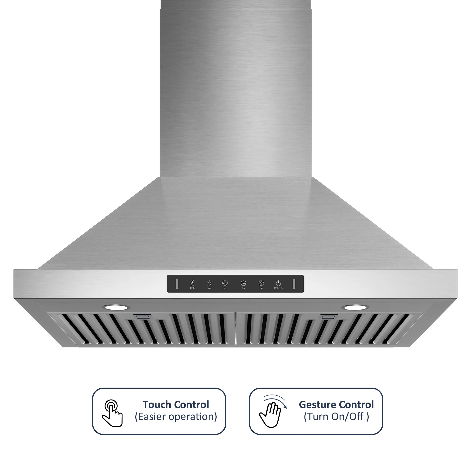 30 inch Ductless 980-CFM Stainless Steel Wall-Mounted Range Hood with Charcoal Filter