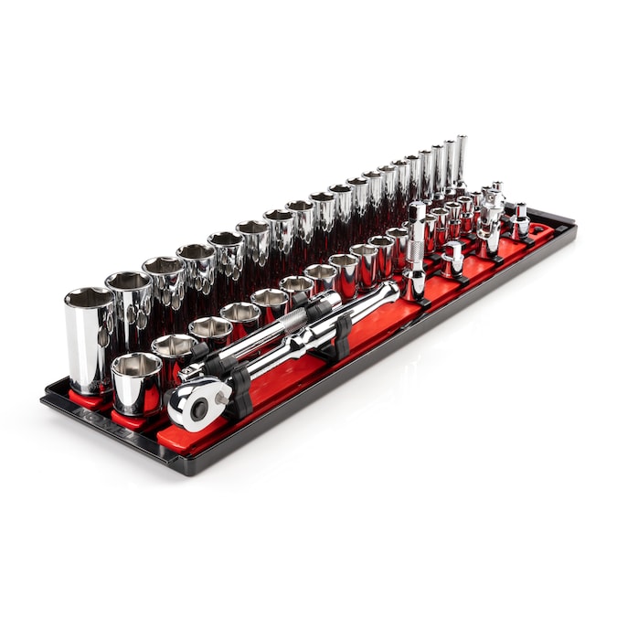 TEKTON 3/8-in Drive Metric Shallow/Deep Socket Set (44-Pieces)