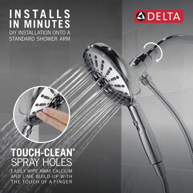 Delta SureDock Magnetic Lumicoat Chrome 6.19-in Round Handheld Shower Head 1.75-GPM (6.6-LPM) - Image 6