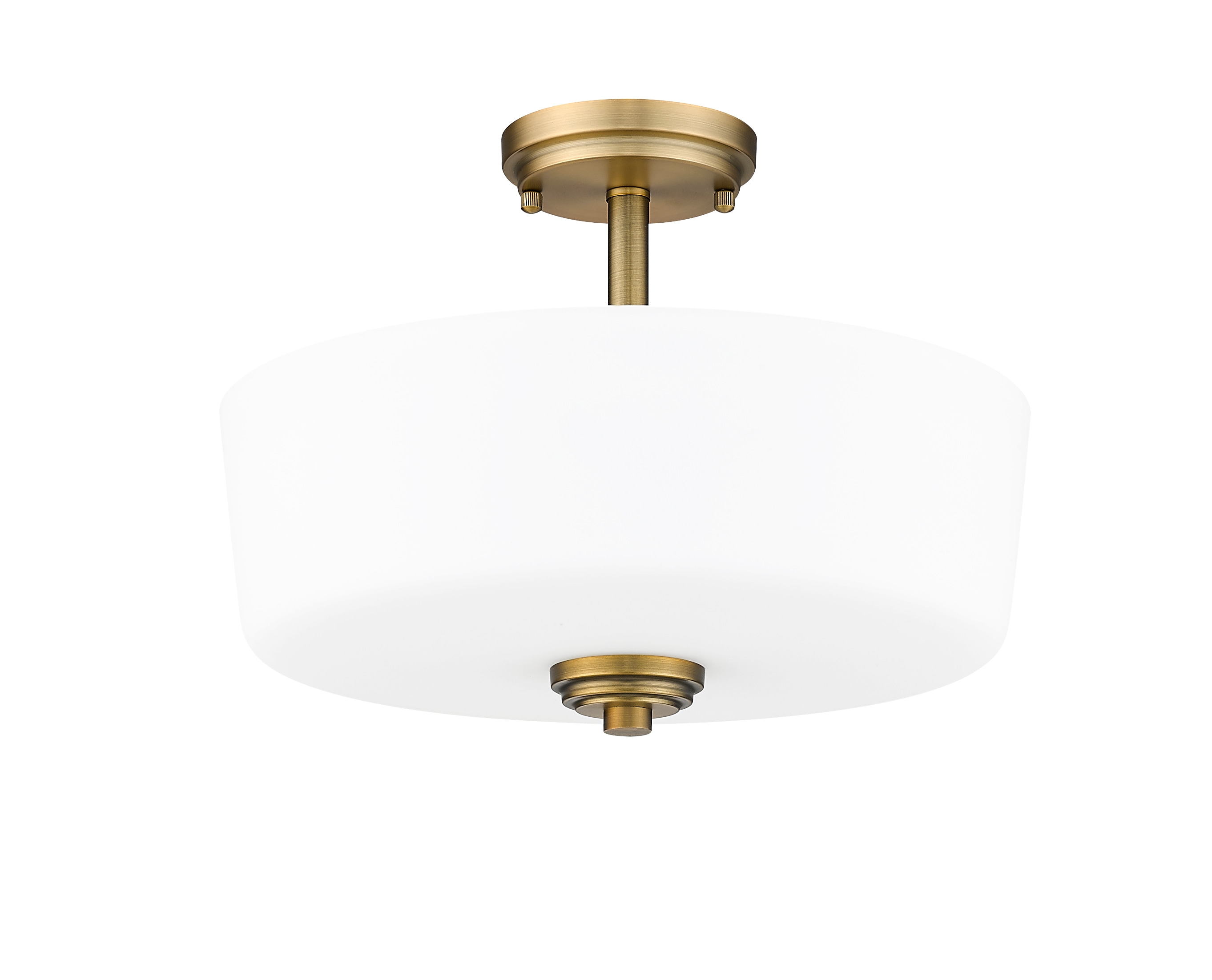 Arlington 3 -Light 14.75-in Satin Brass Semi Flush Mount Light - Image 5