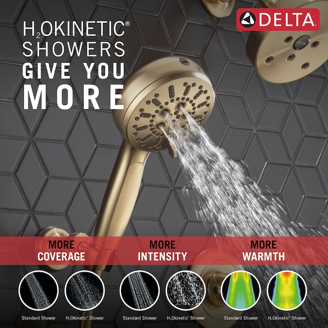 Delta ProClean Lumicoat Champagne Bronze 4.5-in Round Handheld Shower Head 1.75-GPM (6.6-LPM) - Image 5