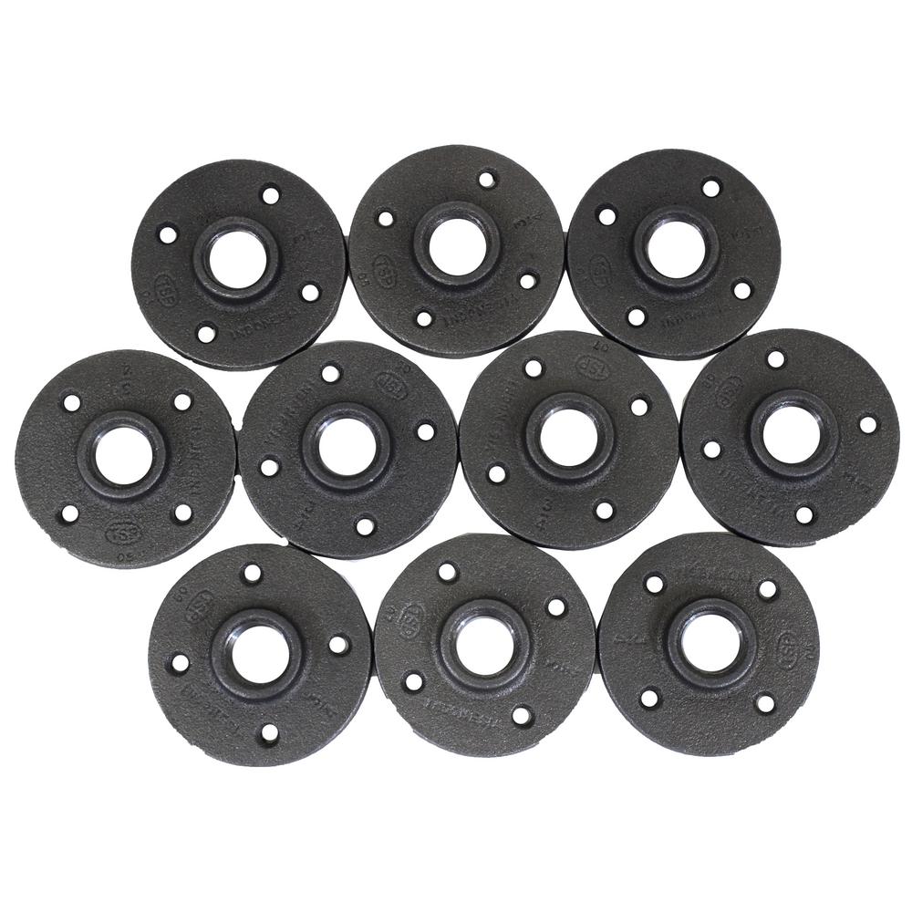 1-1/4-in Black Floor Flange (10-Pack)