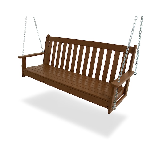 POLYWOOD Vineyard 2-person Teak Recycled Plastic Outdoor Swing