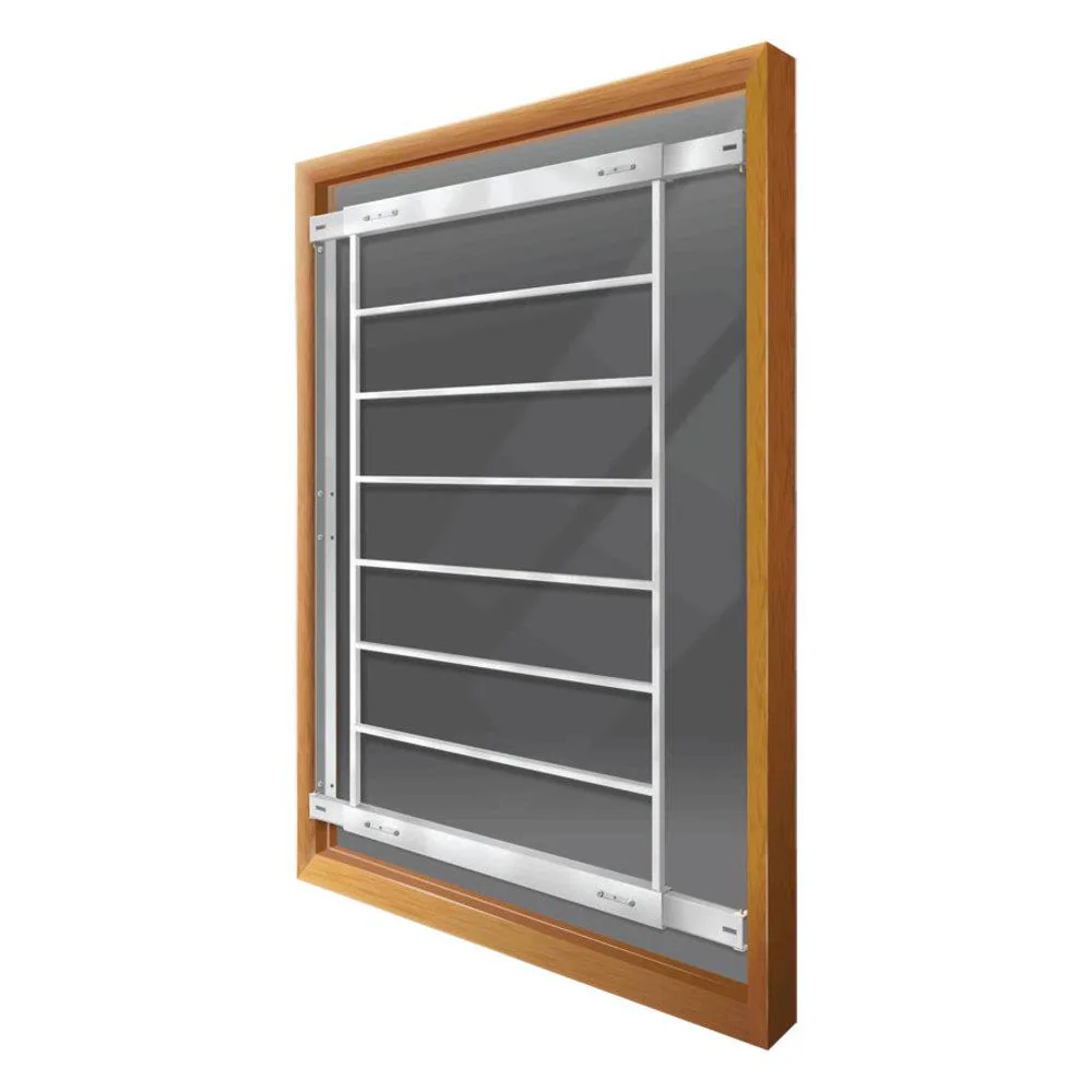 F 29-Inches x 41-Inches White Steel Fixed Window Security Bar