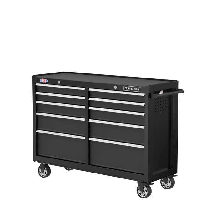 CRAFTSMAN 2000 Series 52-in W x 37.5-in H 10-Drawer Steel Rolling Tool Cabinet (Black)