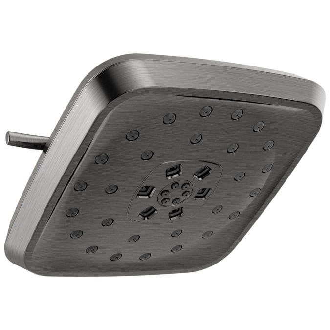 Delta Lumicoat Black Stainless 7.6875-in Square Fixed Shower Head 1.75-GPM (6.6-LPM)
