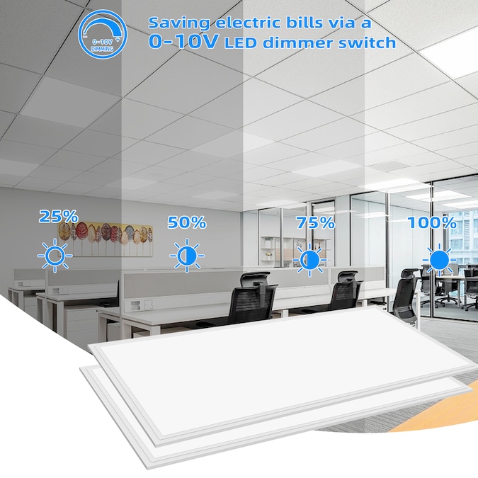WYZM 4-Pack 4-ft x 2-ft Adjustable Daylight LED Panel Light - Image 8