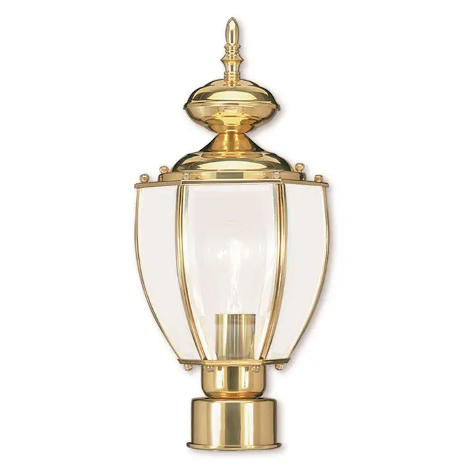 Livex Lighting Basics 16-in Polished Brass Traditional Outdoor Post Light