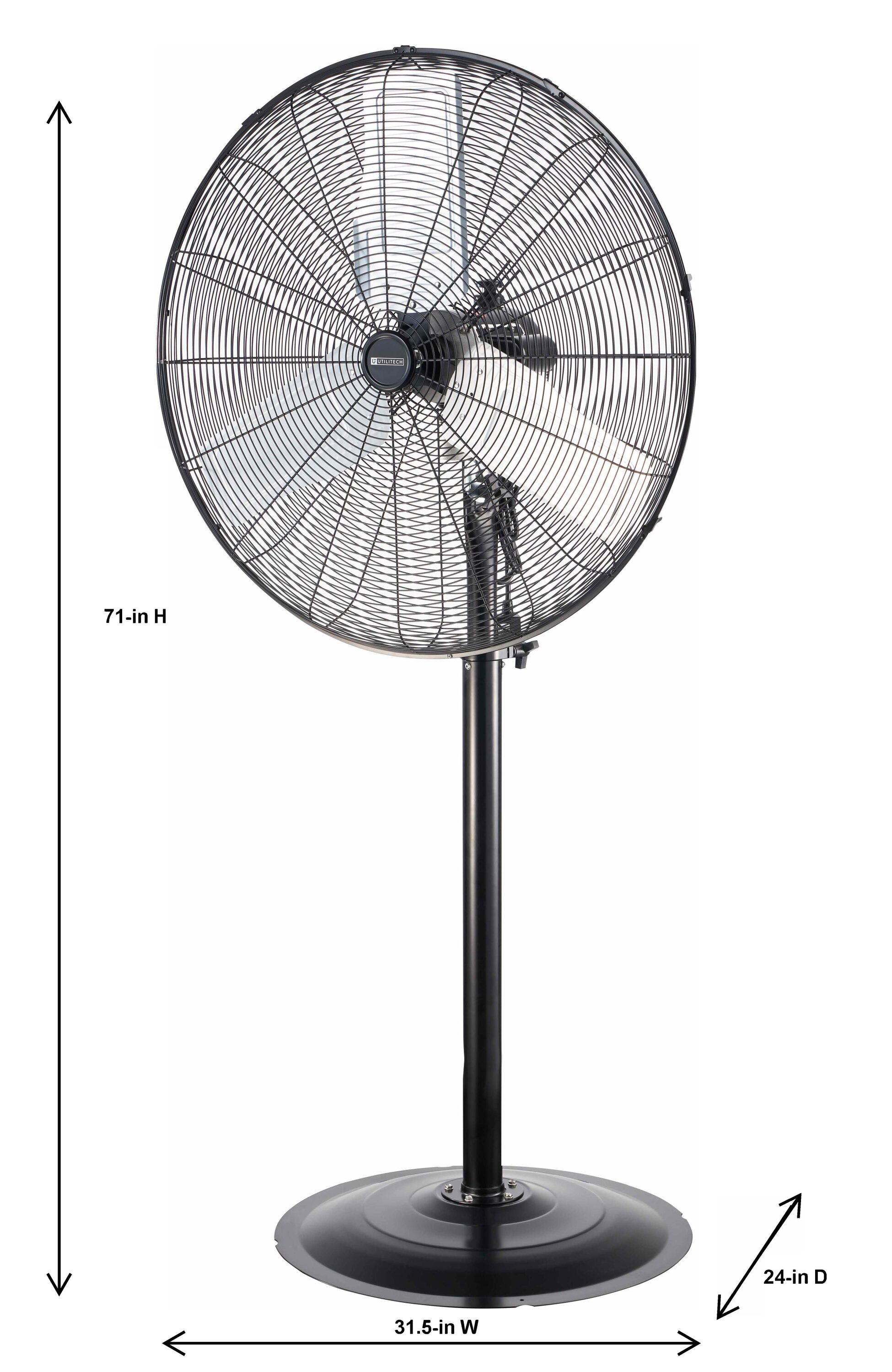 30-in 120 -Volt 3 -Speed High Velocity Indoor/Outdoor Black Oscillating Pedestal Fan - Image 9