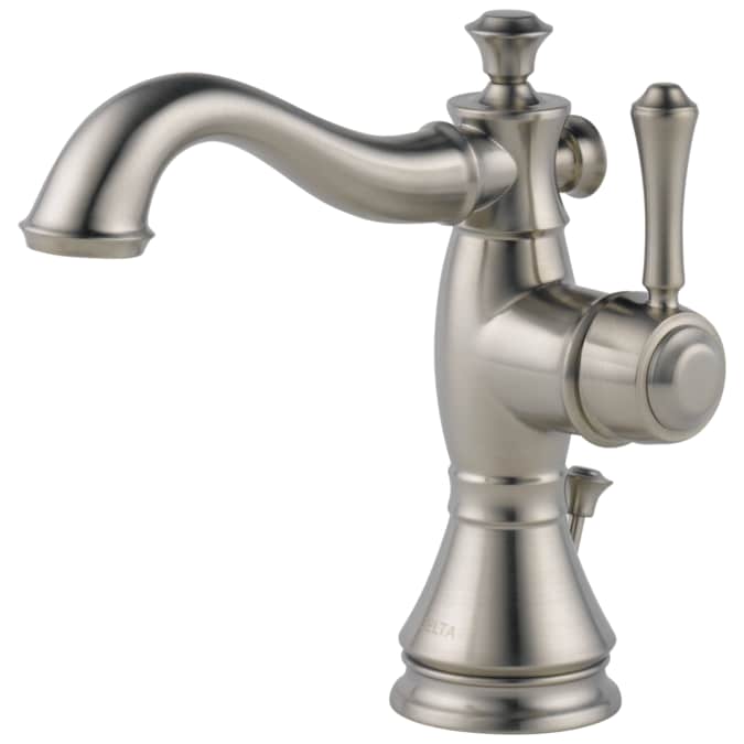 Delta Cassidy Stainless 4-in centerset 1-Handle WaterSense Bathroom Sink Faucet with Drain