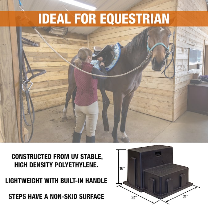 Buyers Products 2-Step 350-lb Capacity Black Plastic Step Stool - Image 7