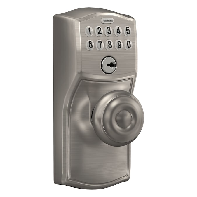 Schlage Customizable Keying Camelot-Georgian Satin Nickel Electronic Knob with Keypad - Image 2