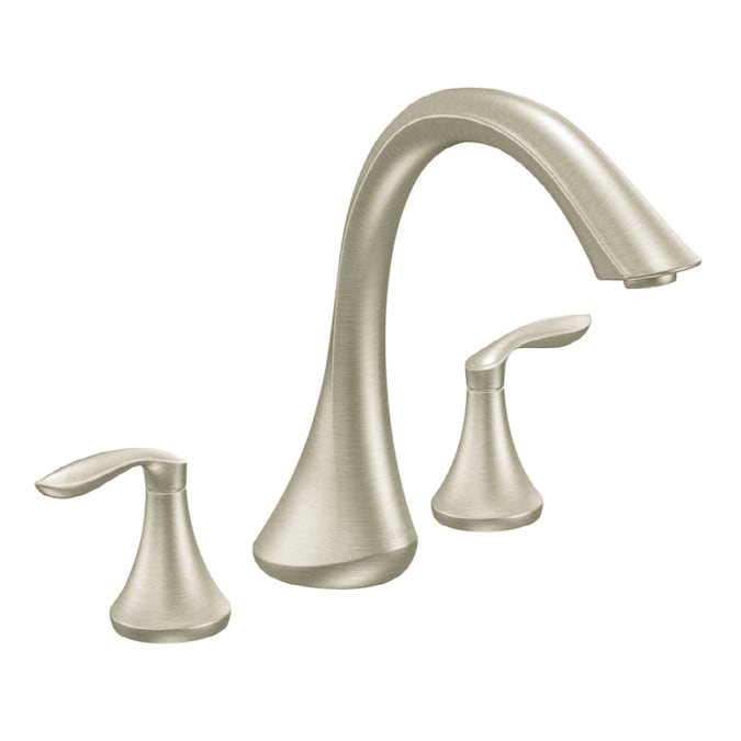 Moen Eva Brushed Nickel 2-handle Deck-mount Roman High-arc Bathtub Faucet