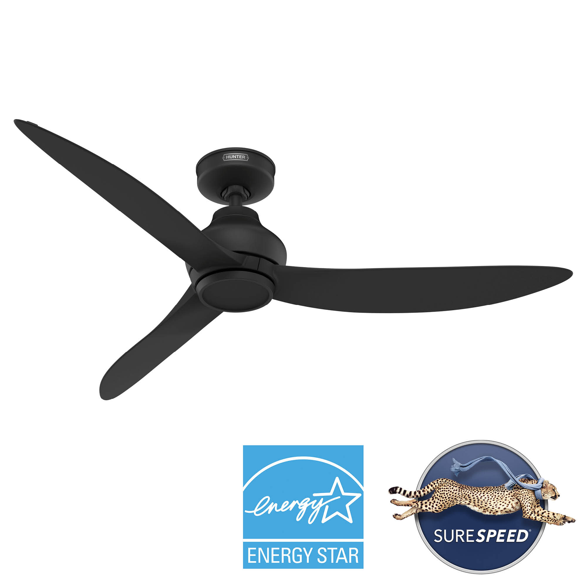 Mazzini ENERGY STAR 52-in Outdoor Matte Black with Matte Black Blades Propeller Ceiling Fan Without Light - Remote Included ( 3 -Blade ) - Image 2
