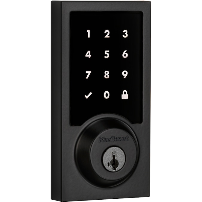 Kwikset 916 SmartCode Matte Black Smart Lock Electronic Deadbolt Smartkey Touchscreen Keypad