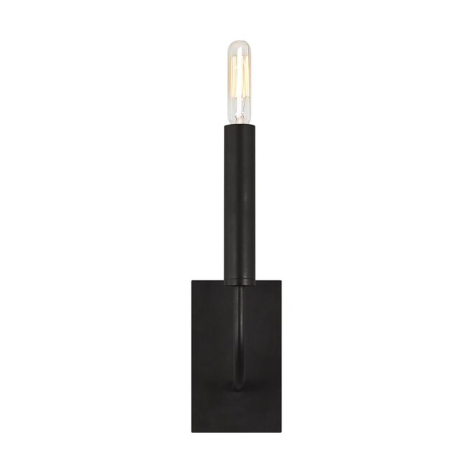Generation Lighting Brianna 4-in W 1-Light Black Mid-century Wall Sconce