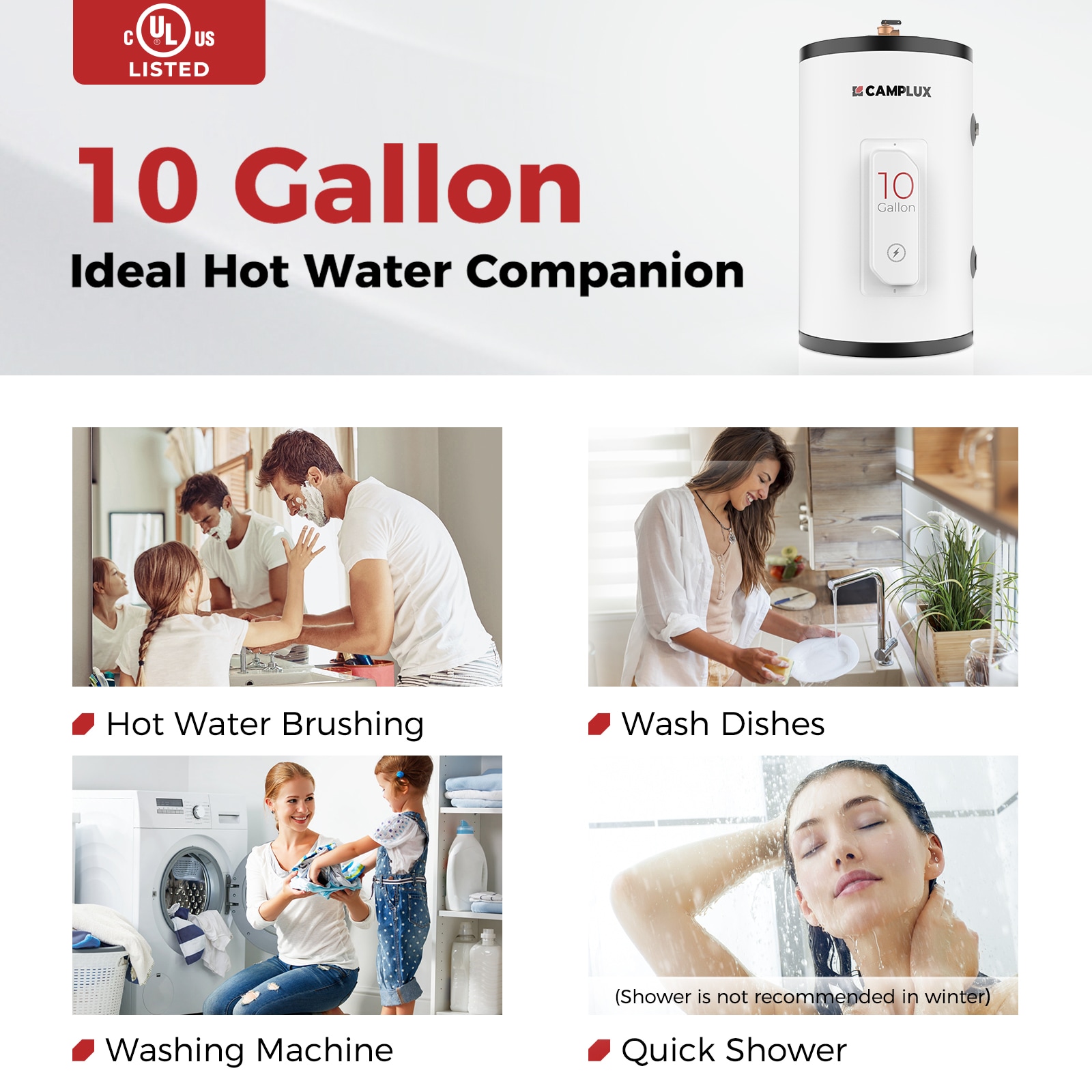 10-Gallon Electric Tank Water Heater - Image 2
