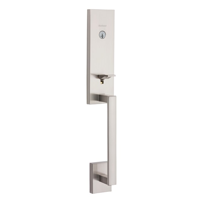 Kwikset Signature Series Vancouver Satin Nickel Single Deadbolt Keyed Entry Door Handleset with Halifax Handle and Smartkey - Image 2