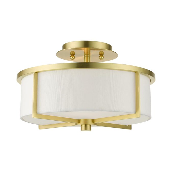 Livex Lighting Wesley 2-Light Satin Brass Semi mount light
