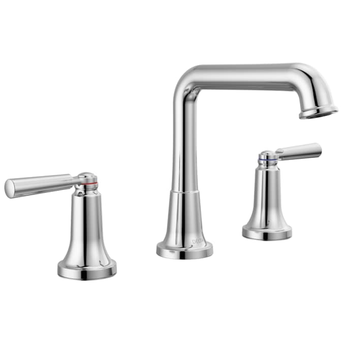 Delta Saylor Chrome Widespread 2-Handle WaterSense Bathroom Sink Faucet with Drain