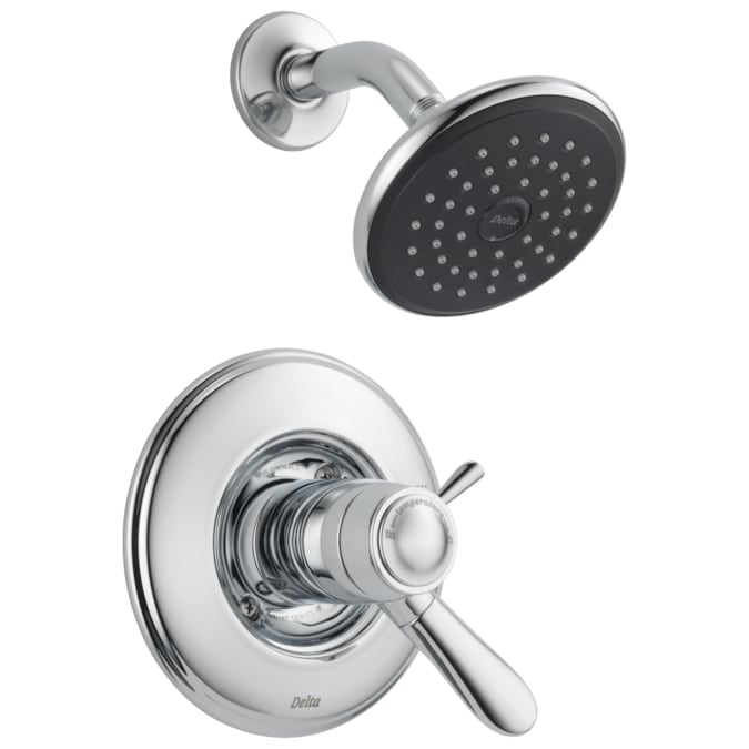 Delta Lahara Thermostatic Chrome 2-handle Single Function Round Shower Faucet Valve Included