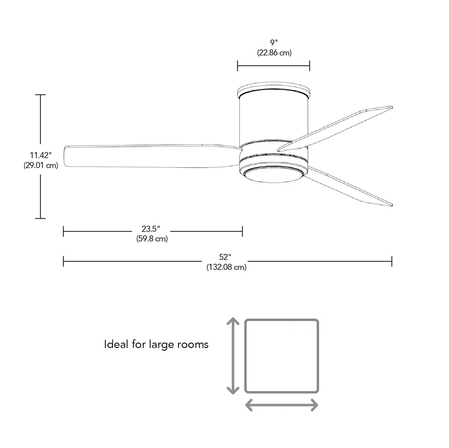 Caledon 52-in Color-Changing Integrated LED Outdoor Flush Mount Smart Black with Matte Black Blades Ceiling Fan With Light - Remote Included ( 3 -Blade ) - Image 14