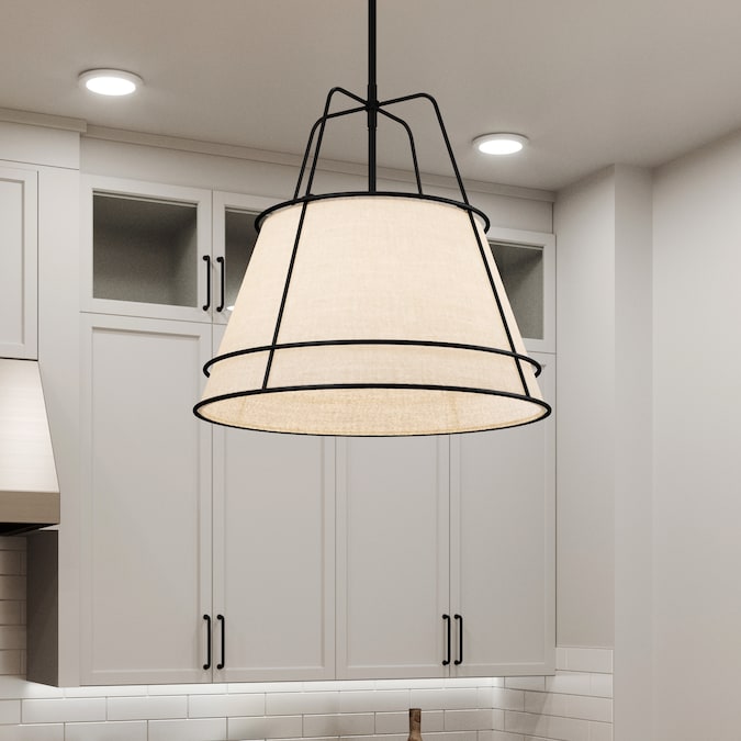 Quoizel Alton 3-Light Matte Black Industrial Cone Medium Hanging Pendant Light