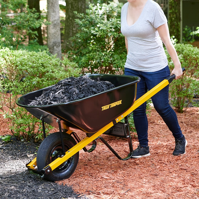 True Temper 6-cu ft 1 Wheel Steel Push Wheelbarrow - Image 2